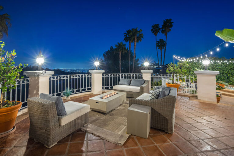 Stradella - Bel Air, 3 Bd, 4 Ba, 3,610 SF Contemporary Mediterranean Resort-Style Yard Terraces Cabana Infinity Pool-Spa Stunning Views Private-Gated -2