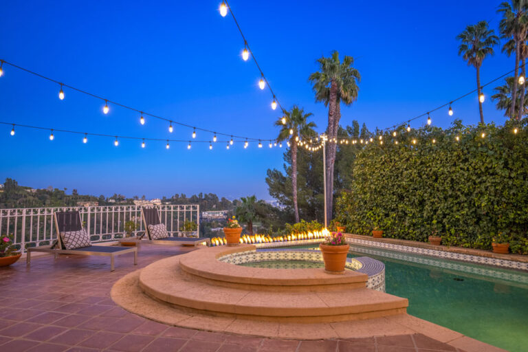 Stradella - Bel Air, 3 Bd, 4 Ba, 3,610 SF Contemporary Mediterranean Resort-Style Yard Terraces Cabana Infinity Pool-Spa Stunning Views Private-Gated -54